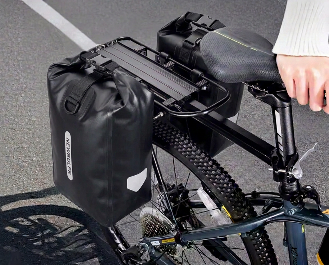 Cyclonis 20 L — paire de sacoches montée sur le porte-bagages